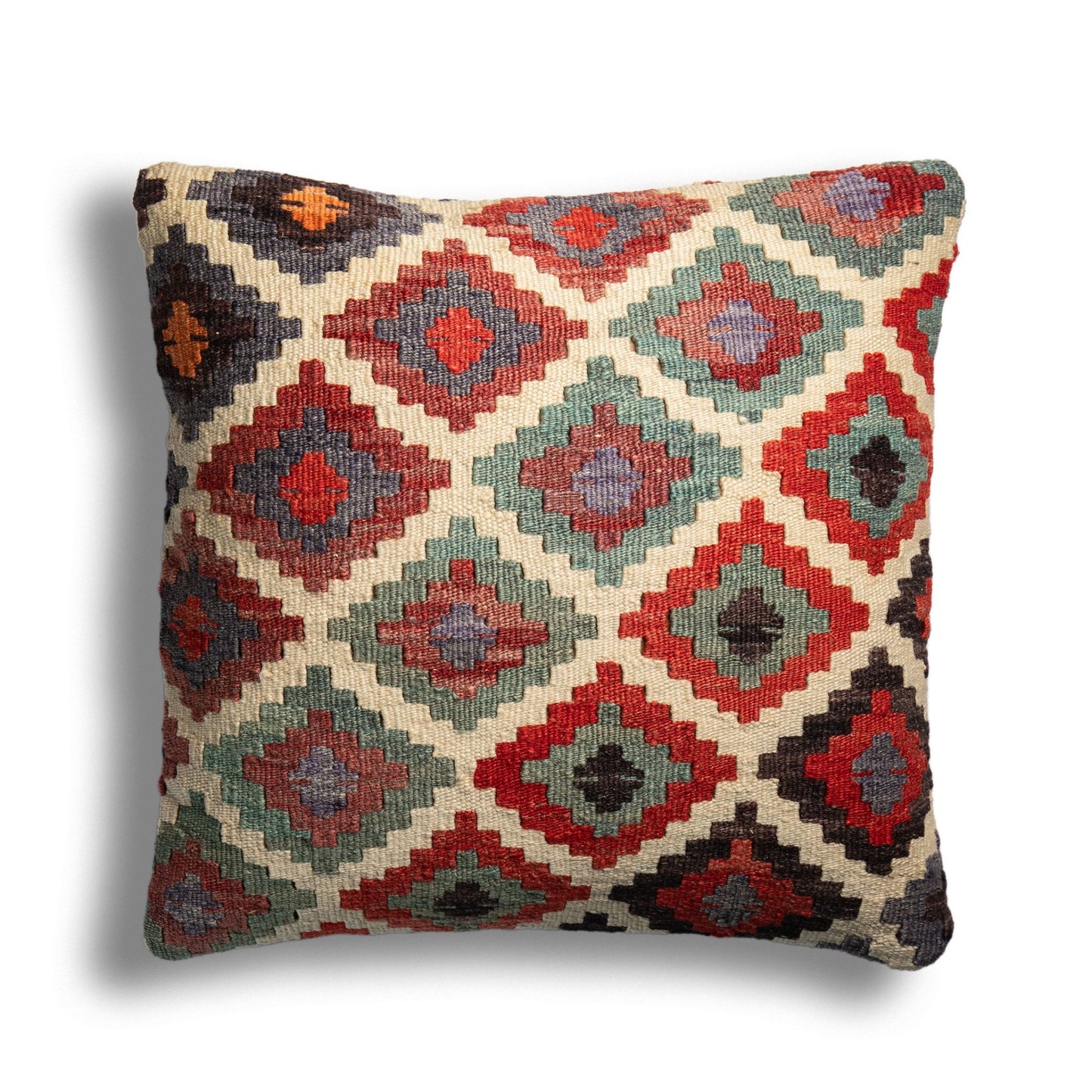 Antique Diamond Criss Cross Kilim Cushion Cover - Turkish Bath & Home
