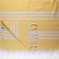 Turkish Pestamel flat weave lightweight towel with striped pattern, ideal for bath and home use, from Turkish Bath & Home.