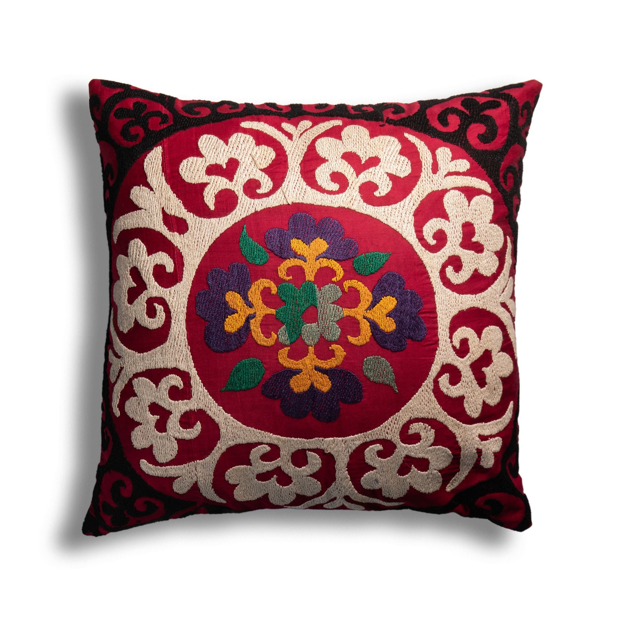 Traditional Motif Hand Embroidered Cushion Cover - Turkish Bath & Home