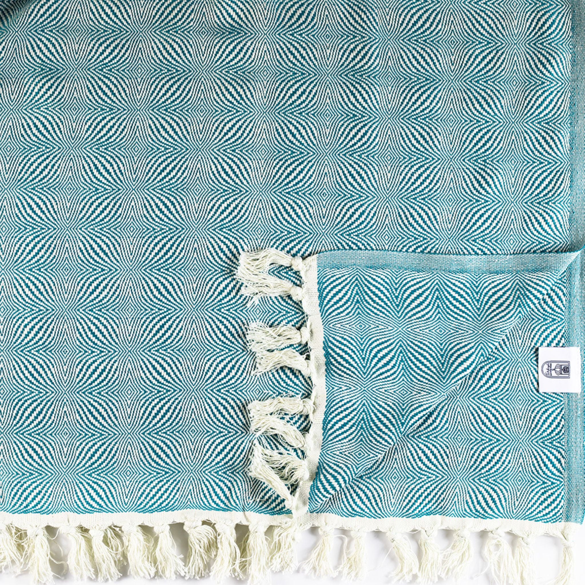 Bosphorous Wave Pestamel Bed Cover - Turkish Bath & Home