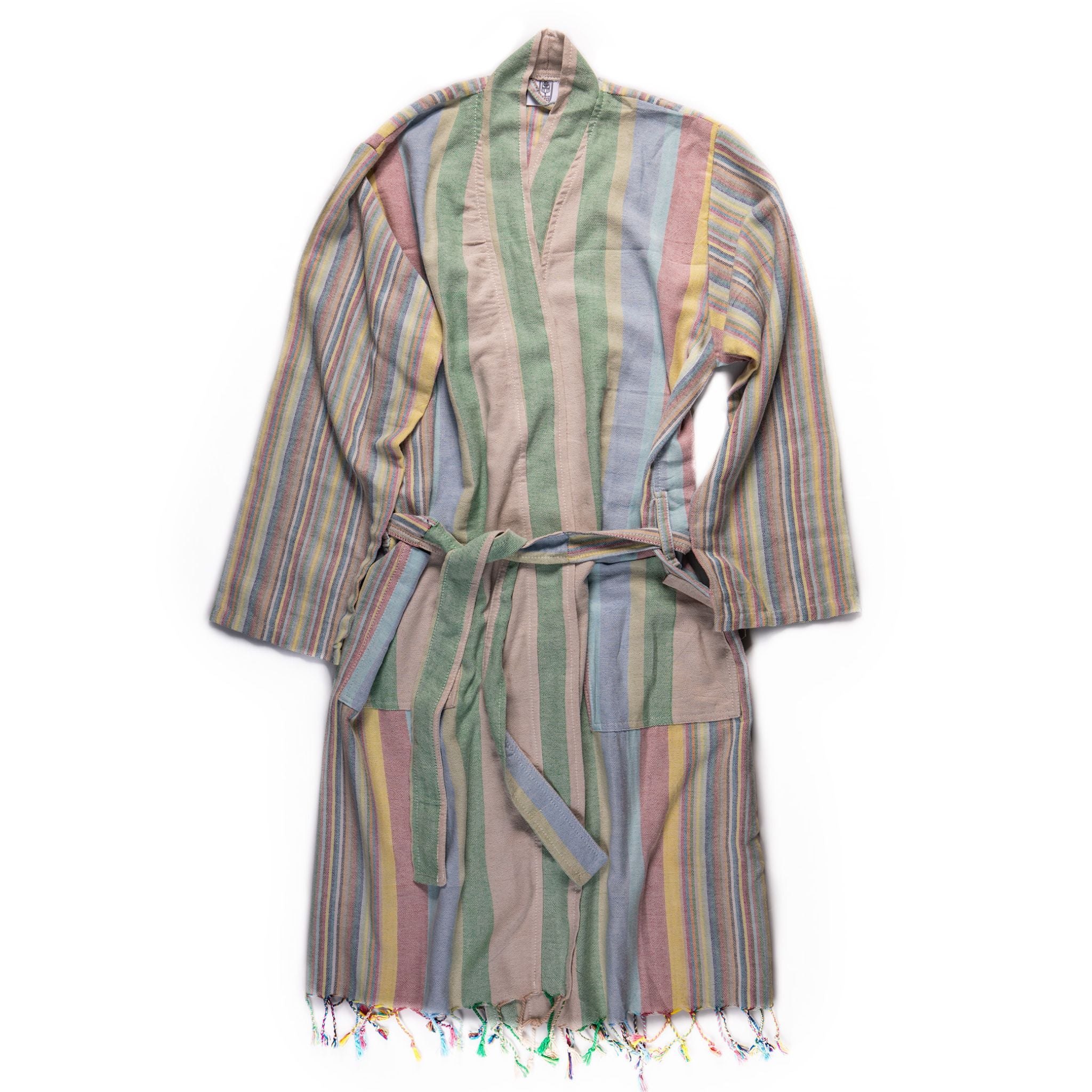 Multi-Striped Pestamel Robe - Turkish Bath & Home