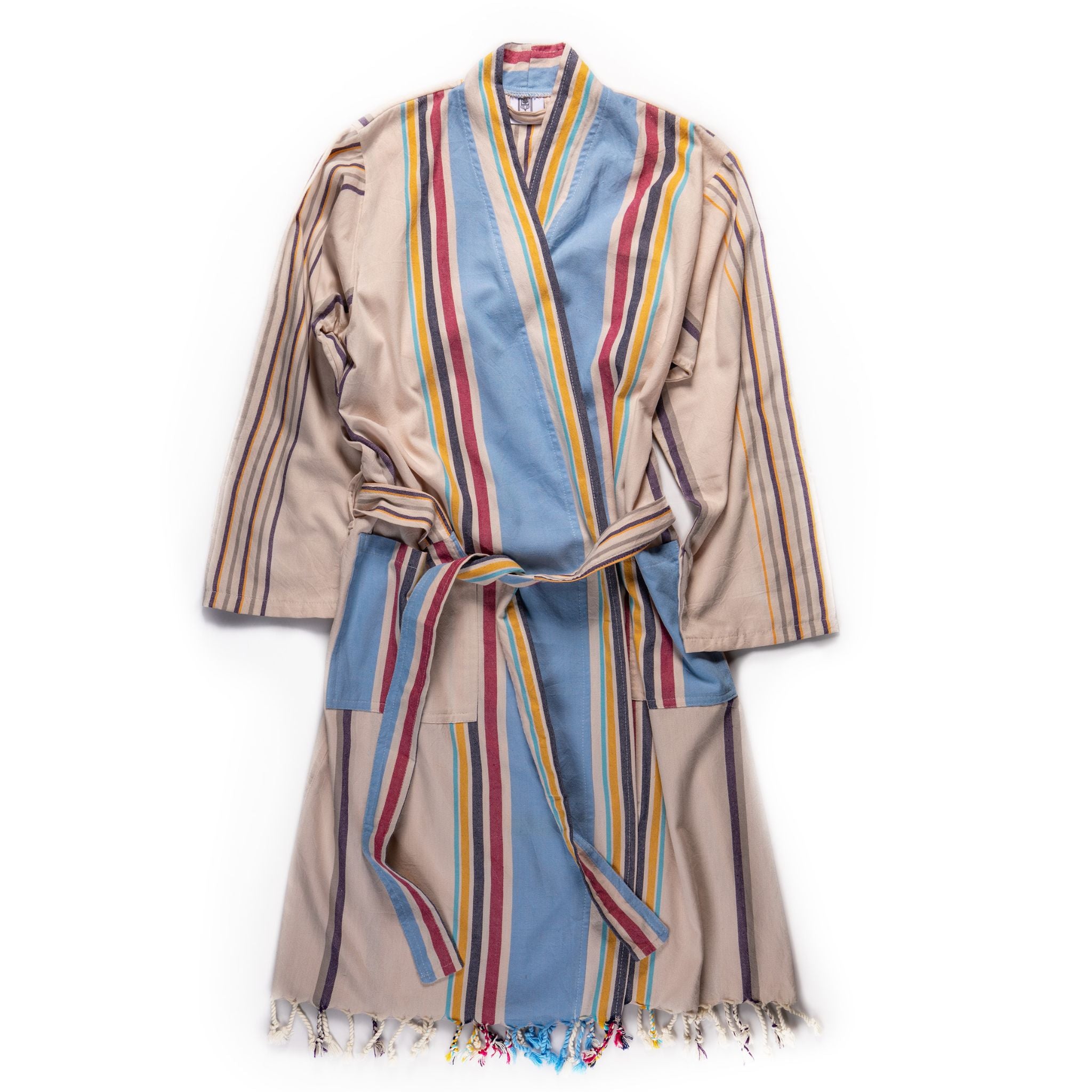 Multi-Striped Pestamel Robe - Turkish Bath & Home