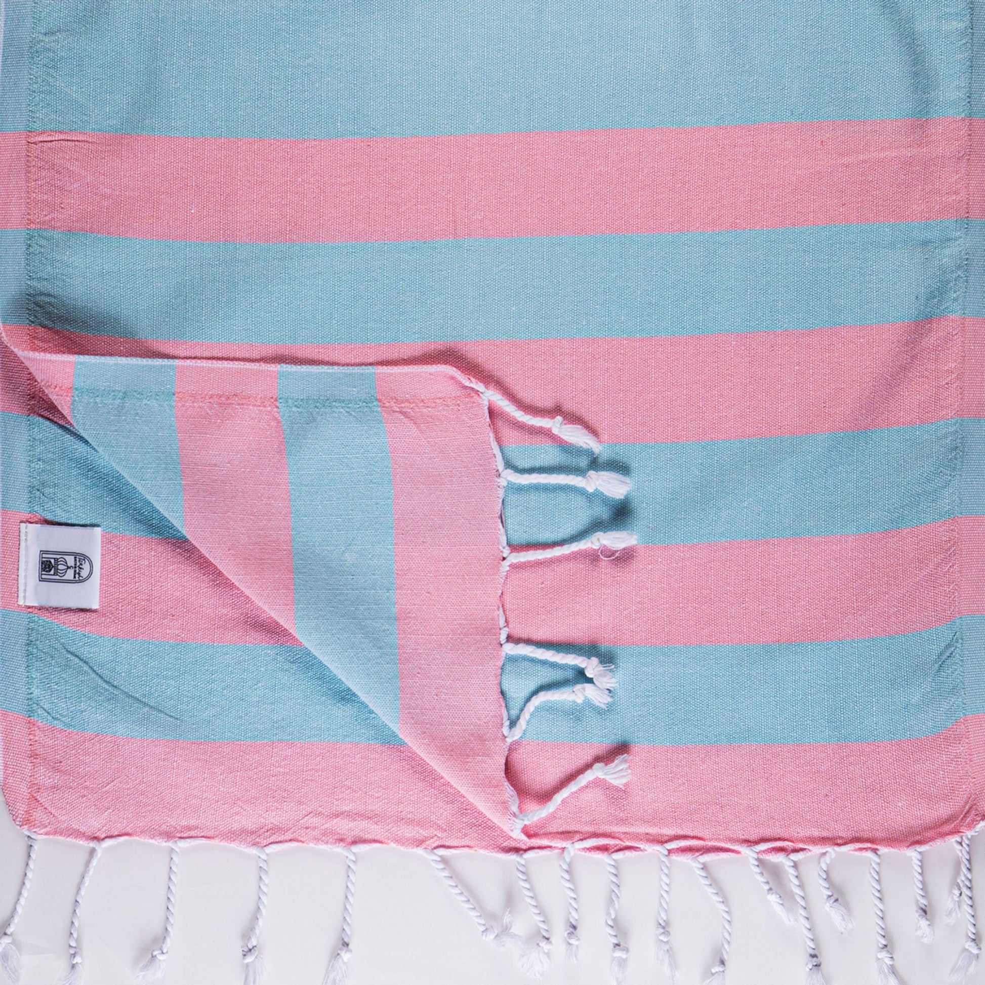 Flat Weave Wide Stripe Pestamel Scarf - Turkish Bath & Home