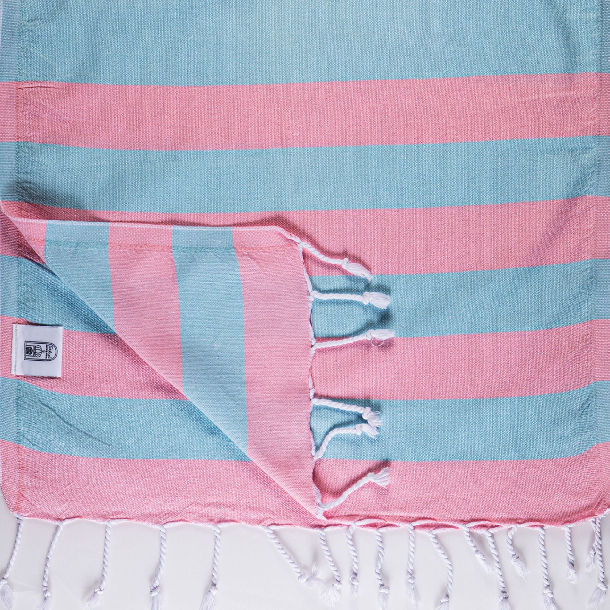 Flat Weave Wide Stripe Pestamel Scarf - Turkish Bath & Home