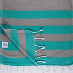 Flat Weave Wide Stripe Pestamel Scarf - Turkish Bath & Home