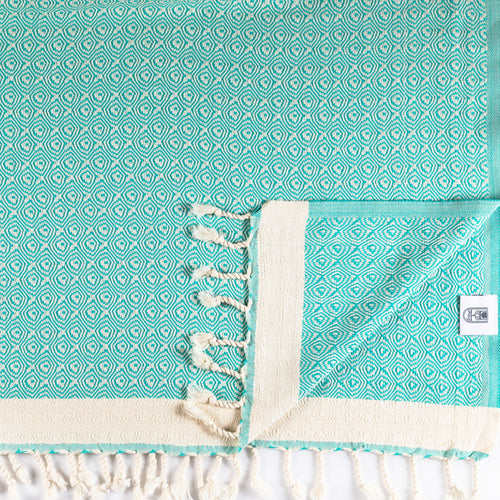 Turkish Bath & Home Circles Throw with colorful circular patterns, soft fabric, and cozy texture for relaxing decor.