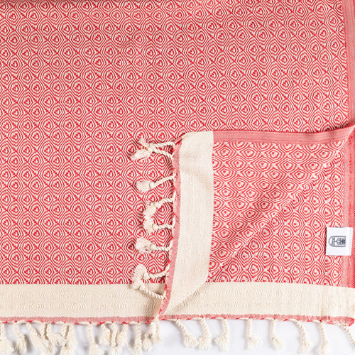 Turkish Bath & Home Circles Throw with colorful circular pattern, soft fabric, ideal for cozy living room decor.