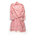 Turkish Bath & Home Zig Zag Flat Weave Robe in neutral tones, showcasing its soft fabric and stylish zigzag pattern.