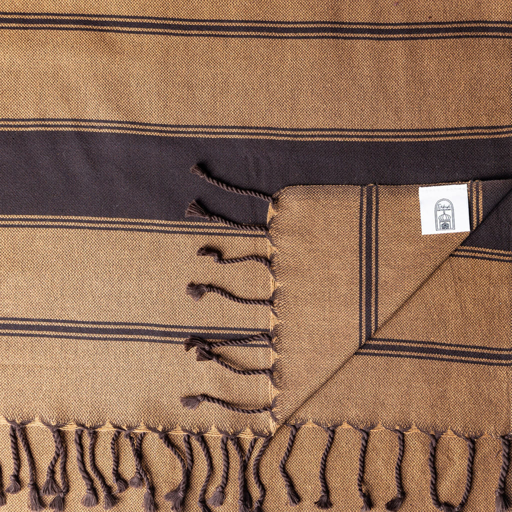 End of Line Sale 40% Chocolate Bold Stripe Light Weight Towel or Throw