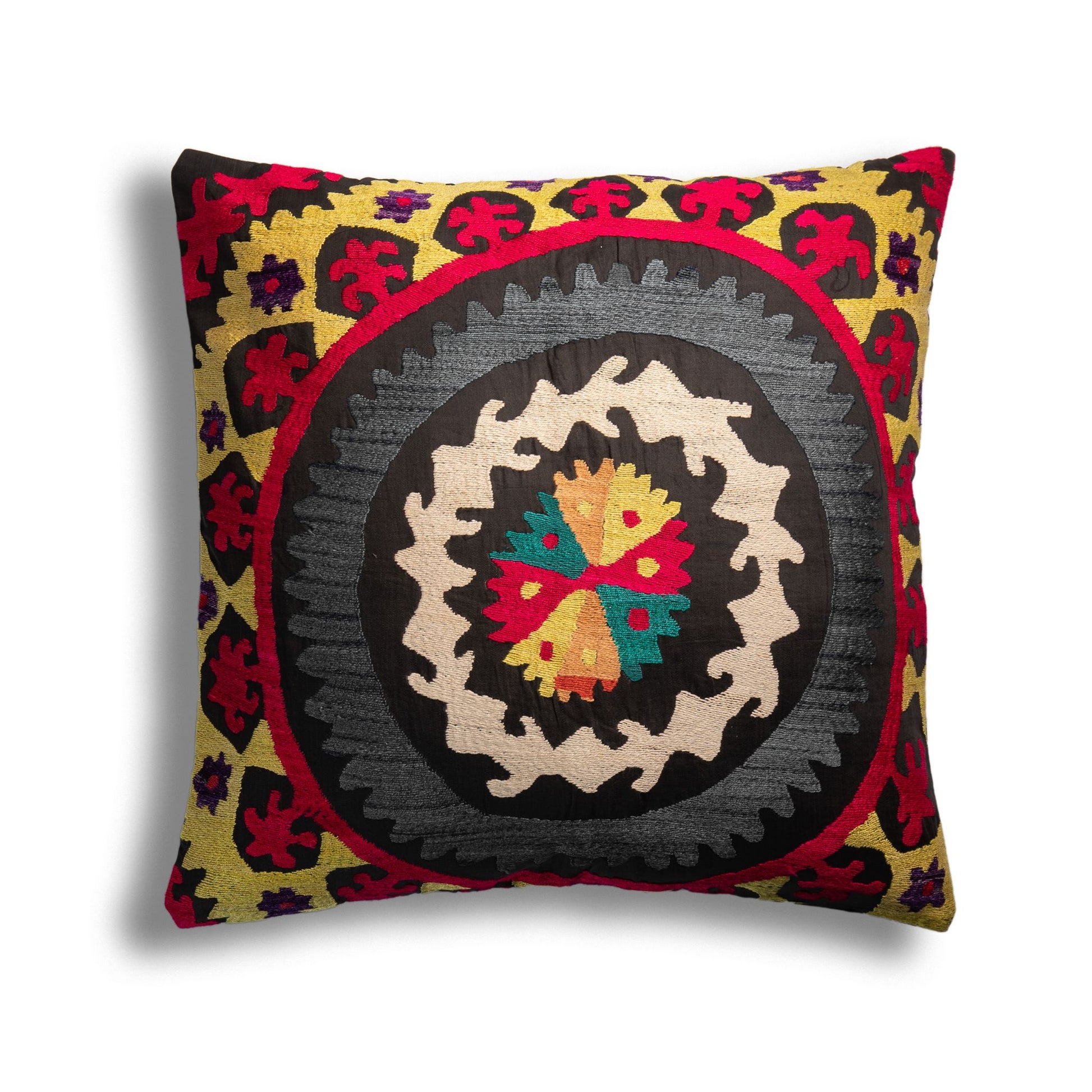 Traditional Motif Dance Hand Embroidered Cushion Cover - Turkish Bath & Home