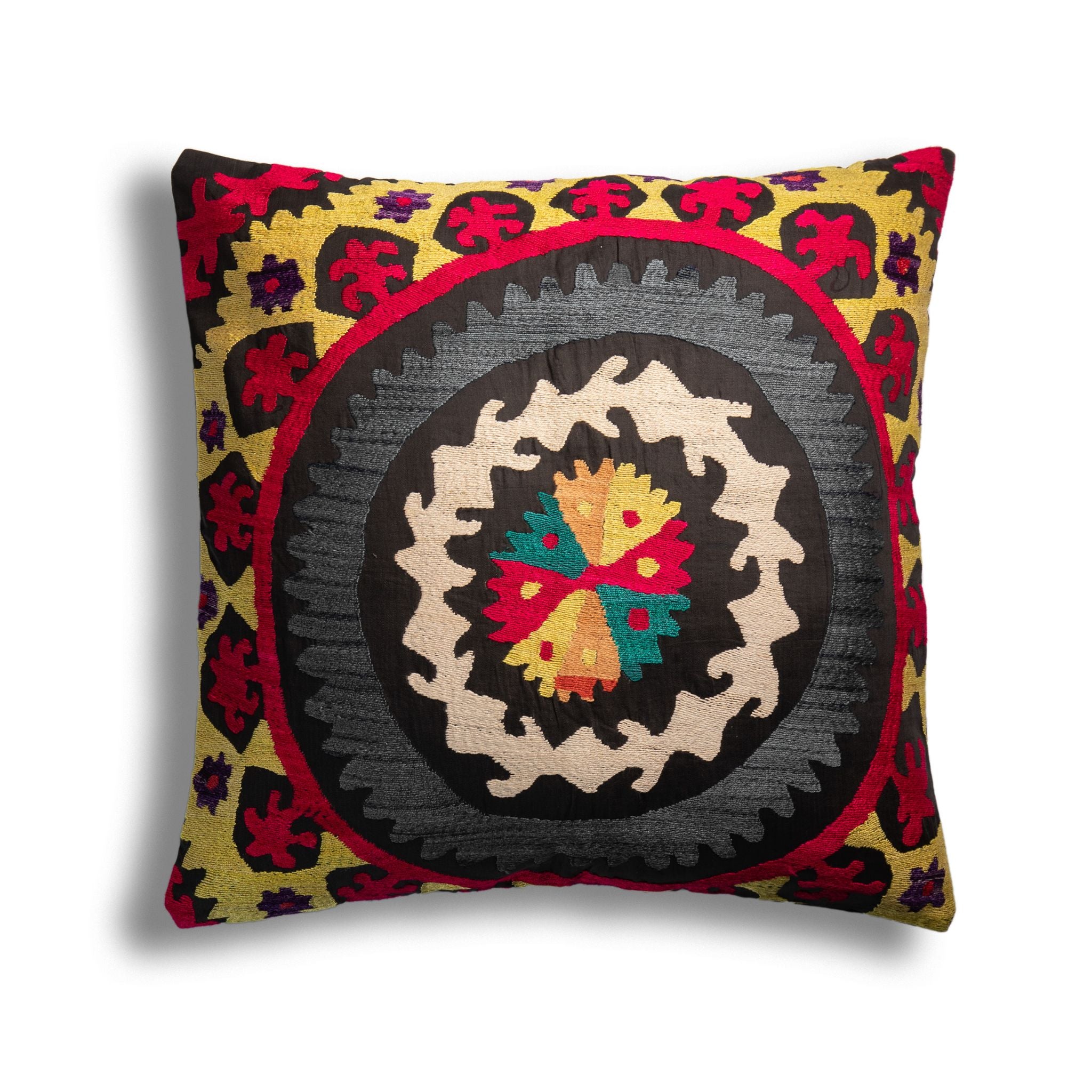 Traditional Motif Dance Hand Embroidered Cushion Cover - Turkish Bath & Home