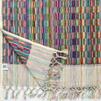 Large Seamed Multi Striped Thick Hand Towel