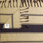Chocolate Bold Stripe Flat Weave Towel