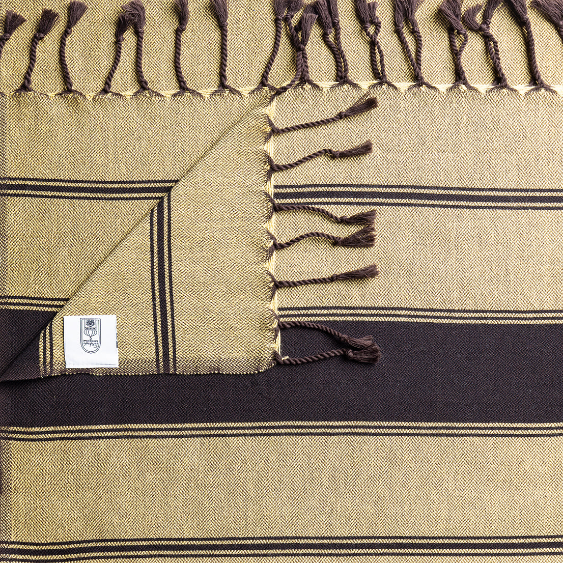 Chocolate Bold Stripe Flat Weave Towel