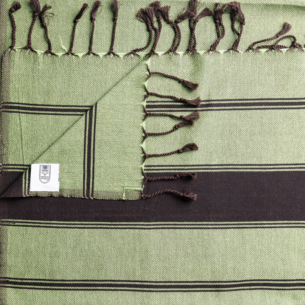 Chocolate Bold Stripe Flat Weave Towel