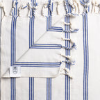 Summer Blue Vertical Stripe Flat Weave Towels
