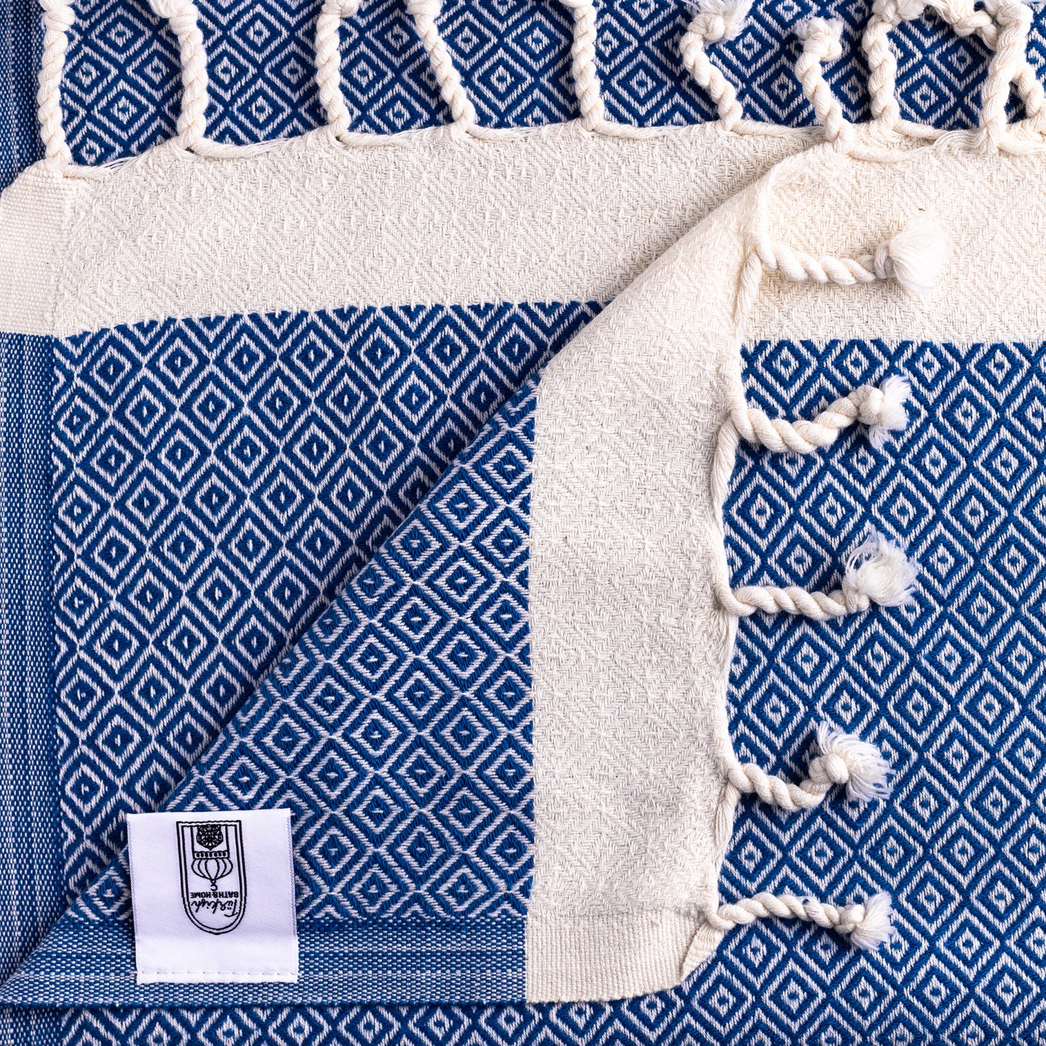 Diamond Design Flat Weave Hand Towels