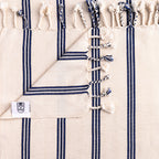 Summer Blue Vertical Stripe Flat Weave Towels