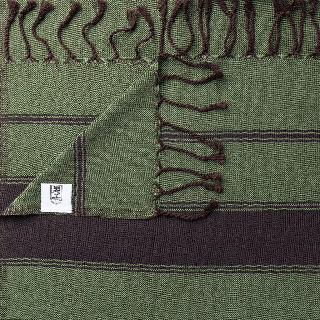 Chocolate Bold Stripe Flat Weave Towel