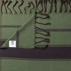 Chocolate Bold Stripe Flat Weave Towel