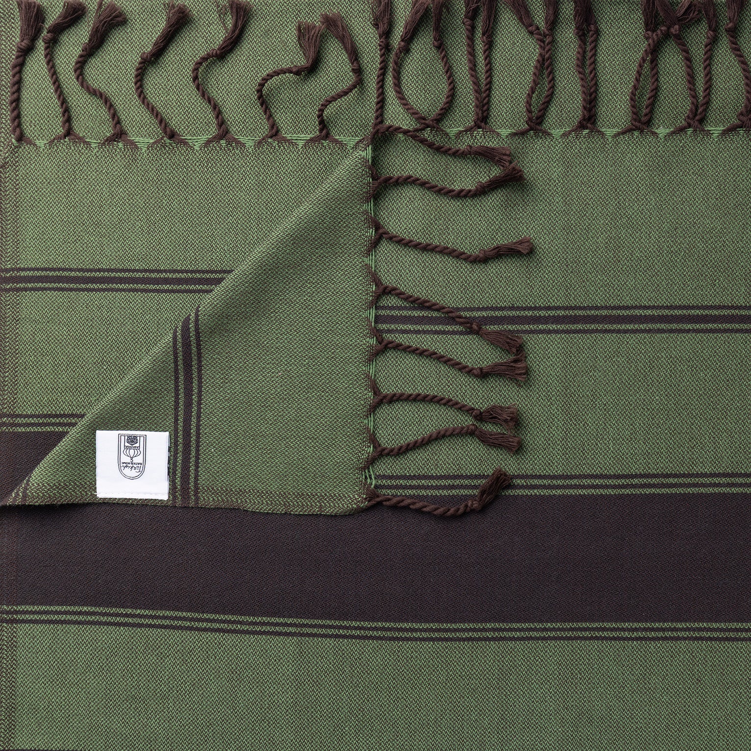 Chocolate Bold Stripe Flat Weave Towel