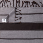 Chocolate Bold Stripe Flat Weave Towel