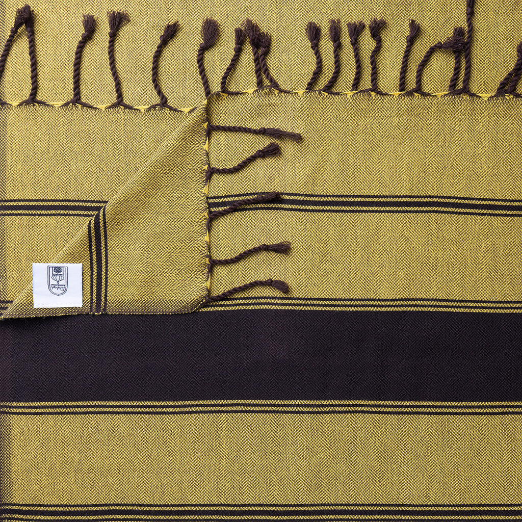 Chocolate Bold Stripe Flat Weave Towel