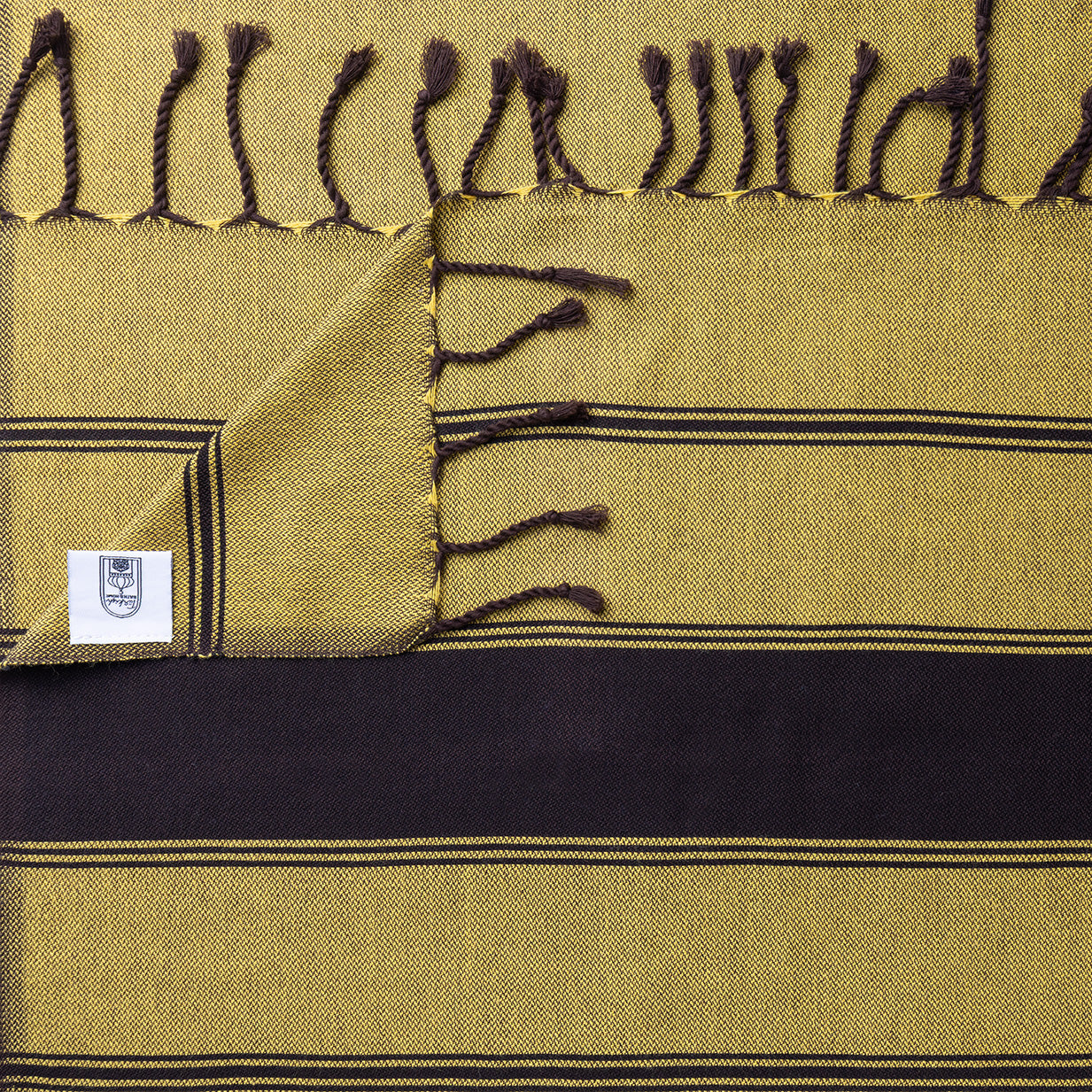 Chocolate Bold Stripe Flat Weave Towel