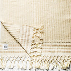 Medium size ecru thick handwoven organic cotton towels