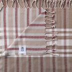 Turkish Bath & Home striped check lightweight towel in ecru, featuring a soft, absorbent design perfect for everyday use.