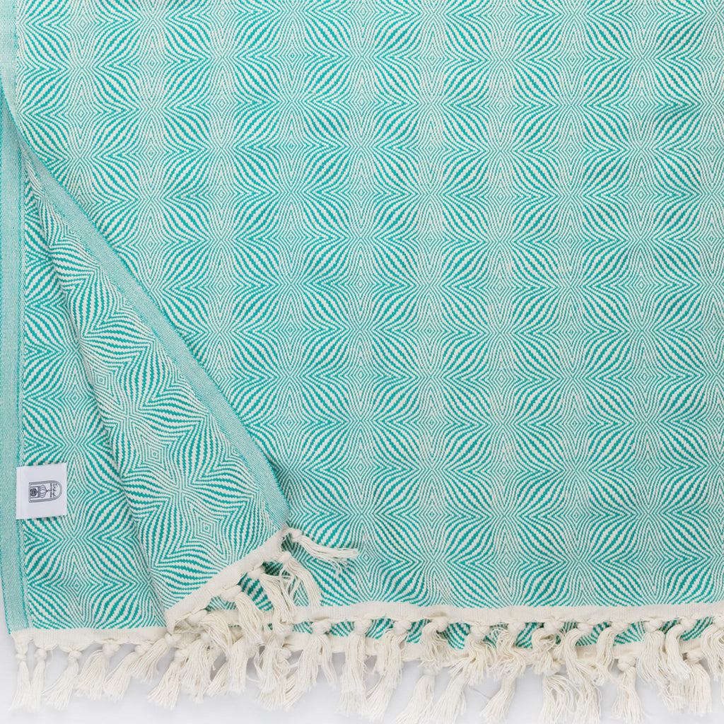 Bosphorous Wave Pestamel Bed Cover - Turkish Bath & Home