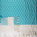 Turkish Bath & Home Diamond Linen Flat Weave Towel featuring intricate diamond pattern and soft, durable linen material.