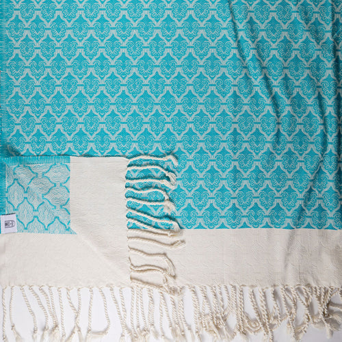 Turkish Bath & Home Diamond Linen Flat Weave Towel featuring intricate diamond pattern and soft, durable linen material.