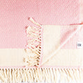 Turkish Bath & Home Kelebek Star flat weave throw with a geometric star pattern in soft, neutral tones, draped on a cozy sofa.