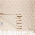 Turkish Pestamel linen towel with octagonal weave pattern, showcasing its textured, lightweight fabric and elegant design.