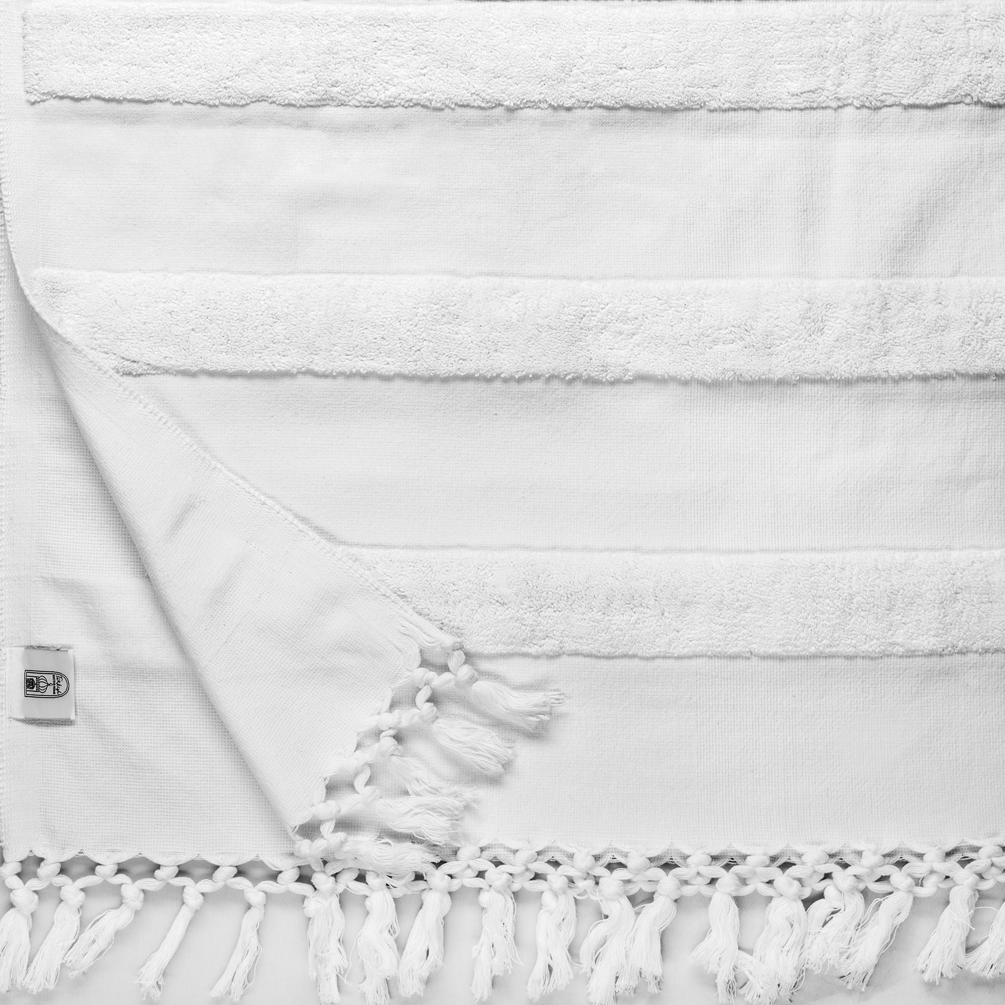 Large One Sided Striped Plain Towel - Turkish Bath & Home